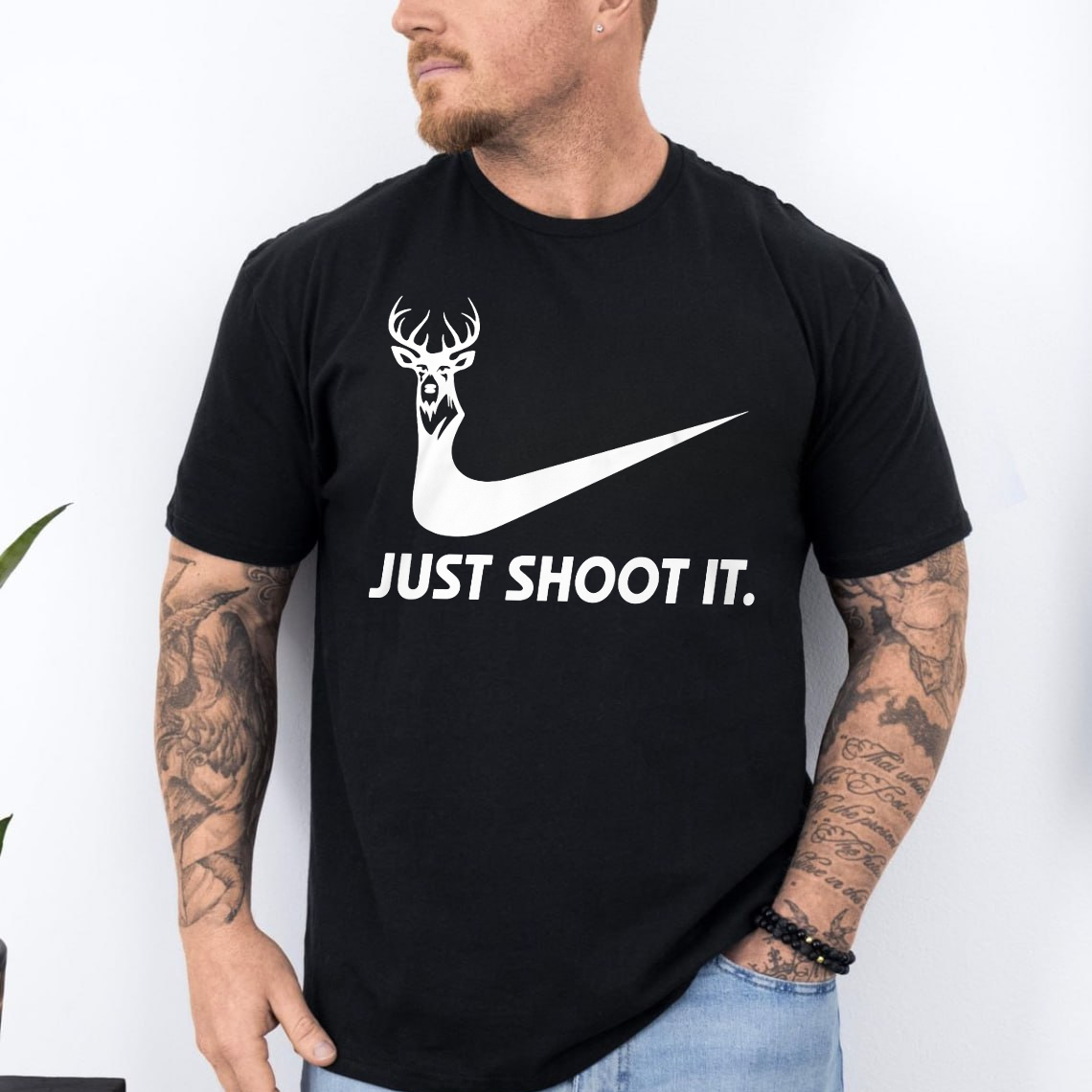 Just Shoot It Hunting T-Shirt, Funny Deer Hunter Graphic Tee, Buck Hunting Shirt Gift