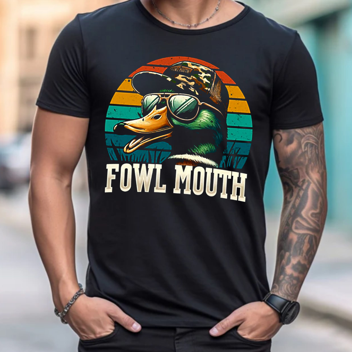 Fowl Mouth Duck Hunting T-Shirt, Funny Duck Hunter Graphic Tee, Waterfowl Hunting Shirt for Men