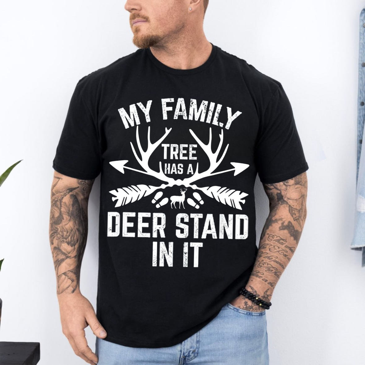My Family Tree Has a Deer Stand T-Shirt, Funny Hunting Shirt, Outdoor Hunter Tee
