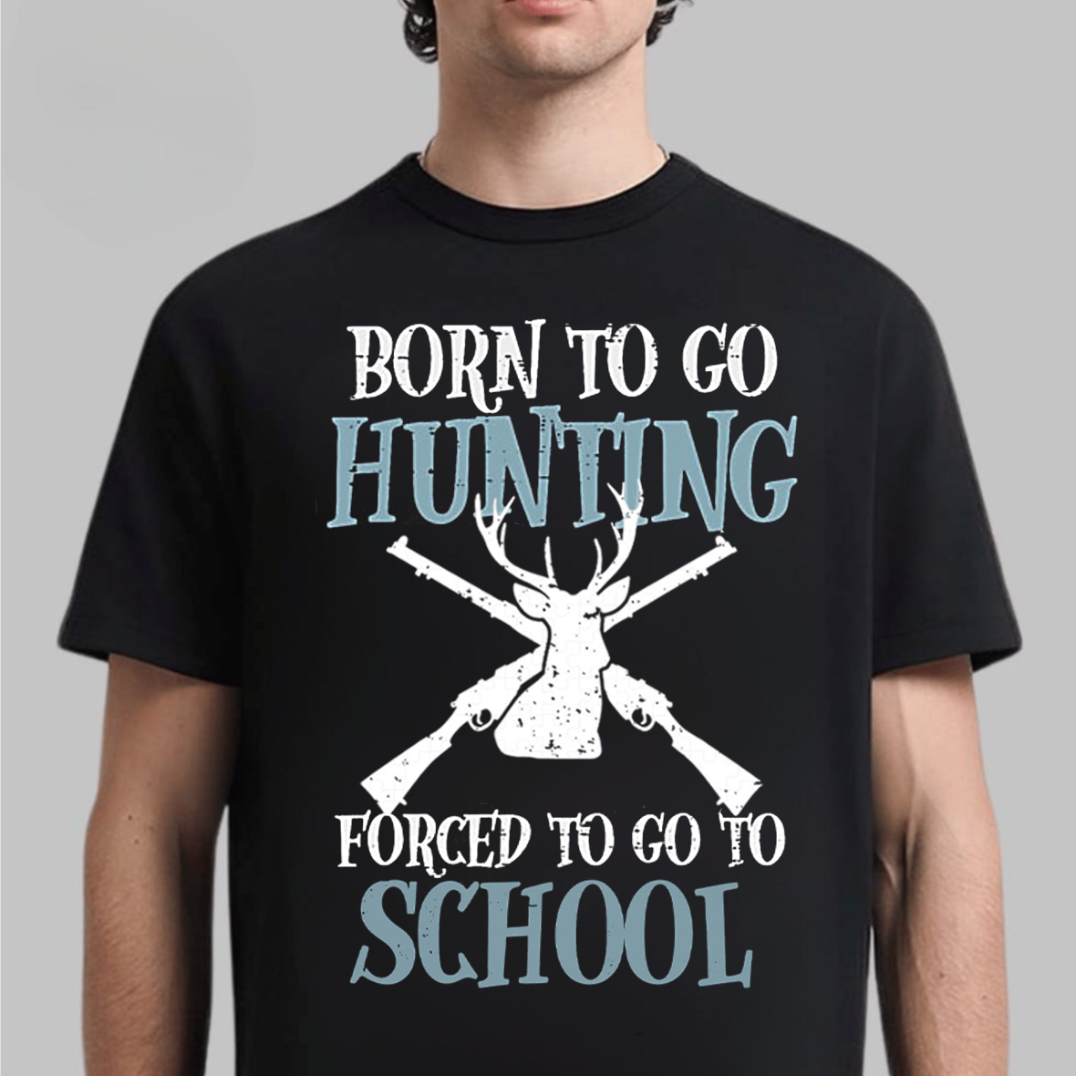 Born to Go Hunting Forced to Go to School T-Shirt, Funny Deer Hunting Shirt Gift for Hunters
