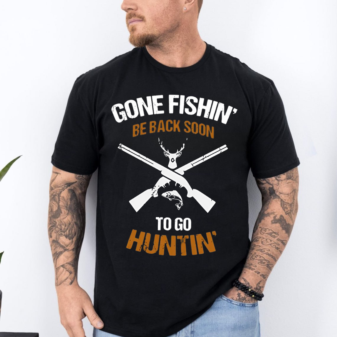 Gone Fishin’ Hunting Shirt, Funny Fishing and Hunting T-Shirt, Gift For Huning Lover