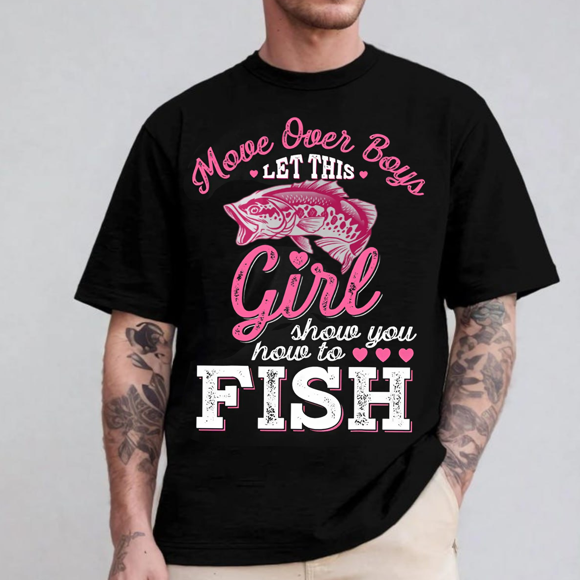 Move Over Boys Let This Girl Show You How to Fish T-Shirt, Funny Women Fishing Shirt