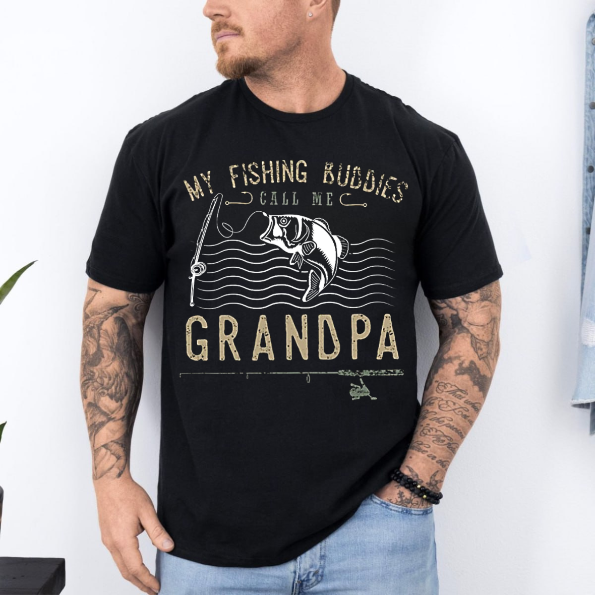 My Fishing Buddies Call Me Grandpa T-Shirt, Funny Grandpa Fishing Shirt, Best Fisherman Gift Tee