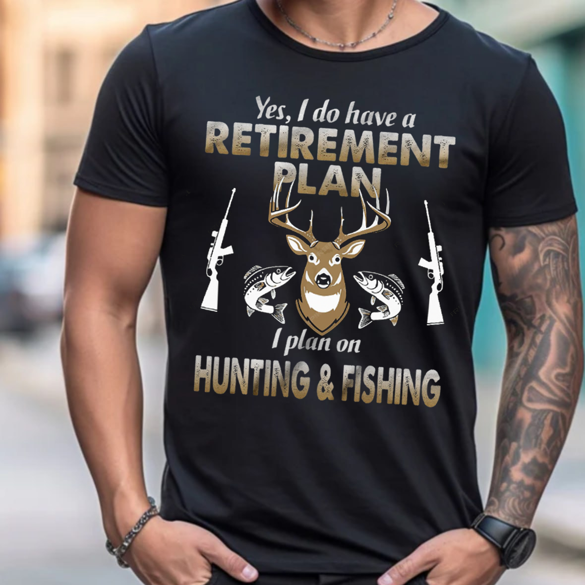 Retirement Plan Hunting & Fishing T-Shirt, Funny Deer Hunting Shirt, Gift For Hunting Lover