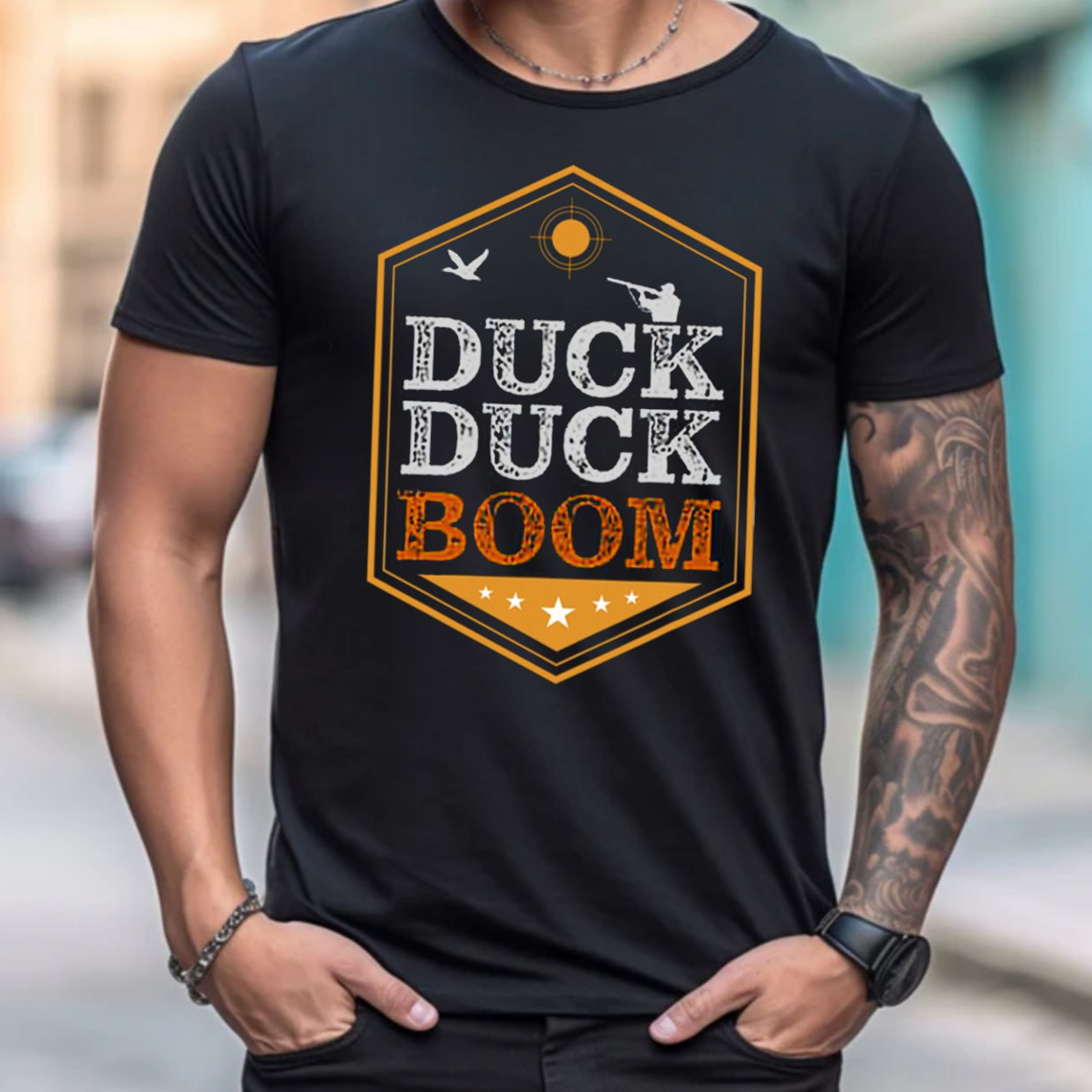 Duck Duck Boom T-Shirt, Funny Duck Hunting Shirt for Hunters, Waterfowl Hunting Graphic Tee