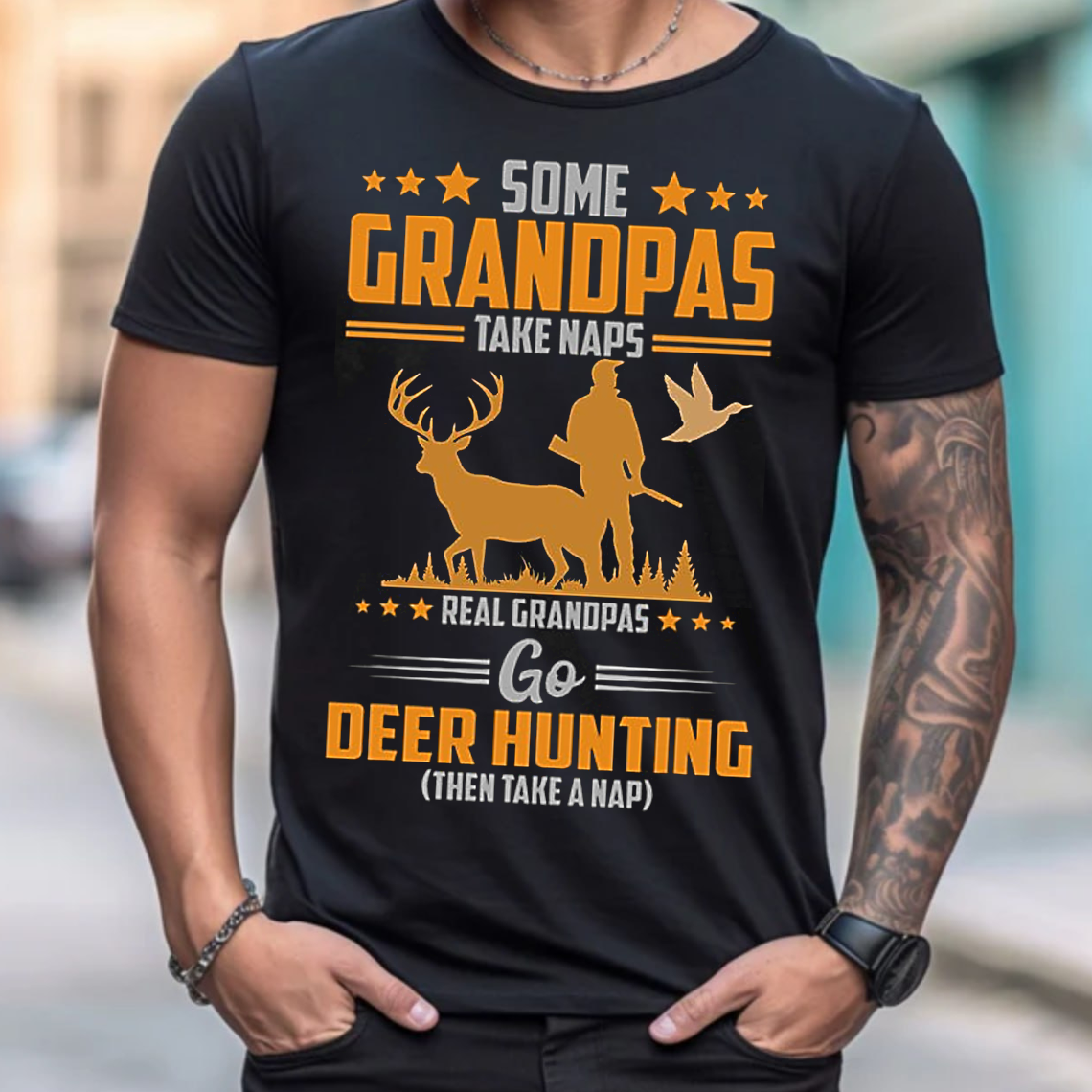 Grandpa Deer Hunting T-Shirt, Funny Hunting Shirt for Grandpas, Real Hunters Tee Gift
