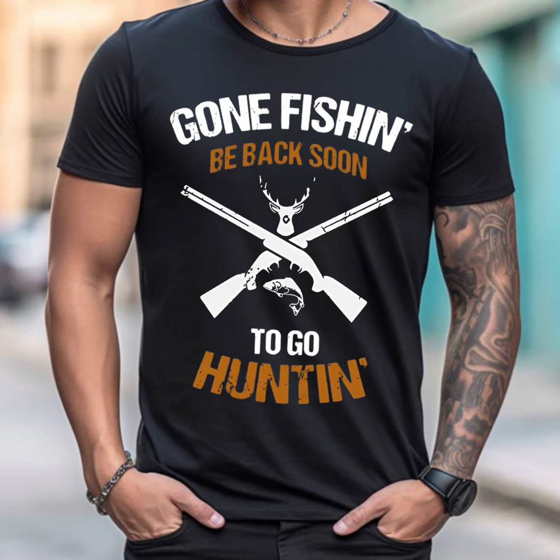 Gone Fishin’ Hunting Shirt, Funny Fishing and Hunting T-Shirt, Gift For Huning Lover