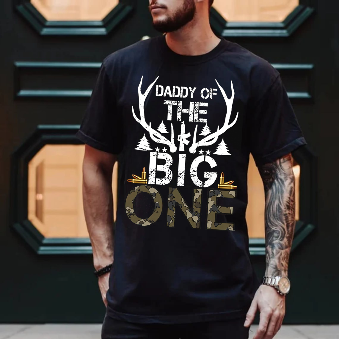 Daddy of The Big One Hunting T-Shirt, Funny Deer Hunting Shirt for Dad, Buck Hunter Gift Tee