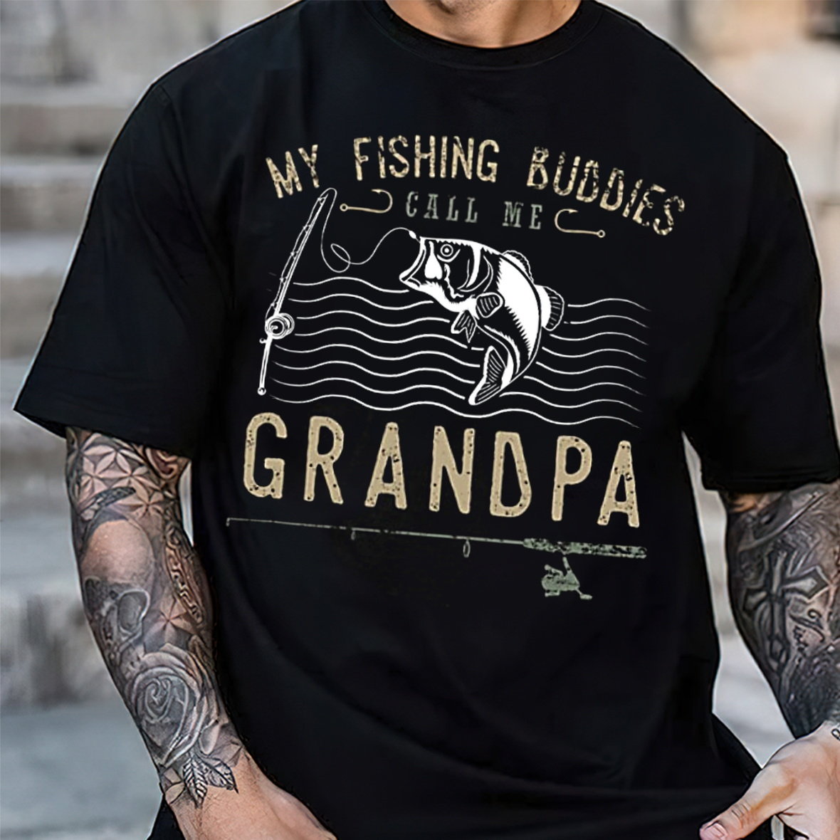 My Fishing Buddies Call Me Grandpa T-Shirt, Funny Grandpa Fishing Shirt, Best Fisherman Gift Tee