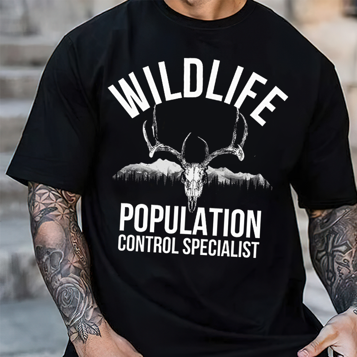 Wildlife Population Control Specialist T-Shirt, Funny Deer Hunting Shirt Gift for Hunters