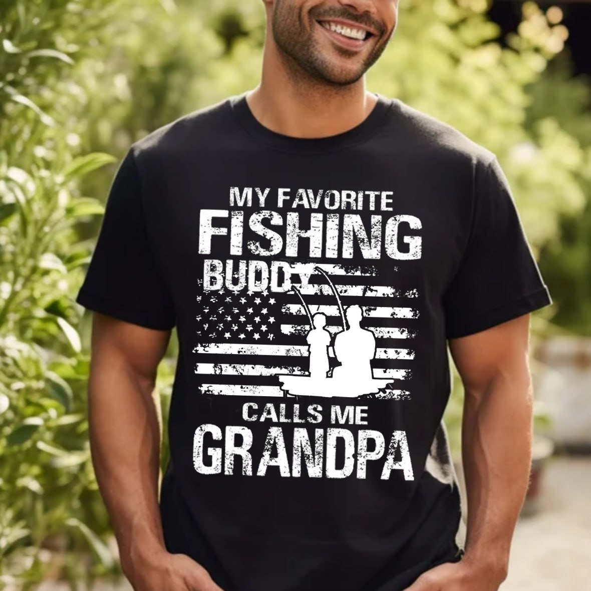 My Favorite Fishing Buddy Calls Me Grandpa T-Shirt, Funny Grandpa Fishing Shirt, Best Gift for Fisherman Grandpa