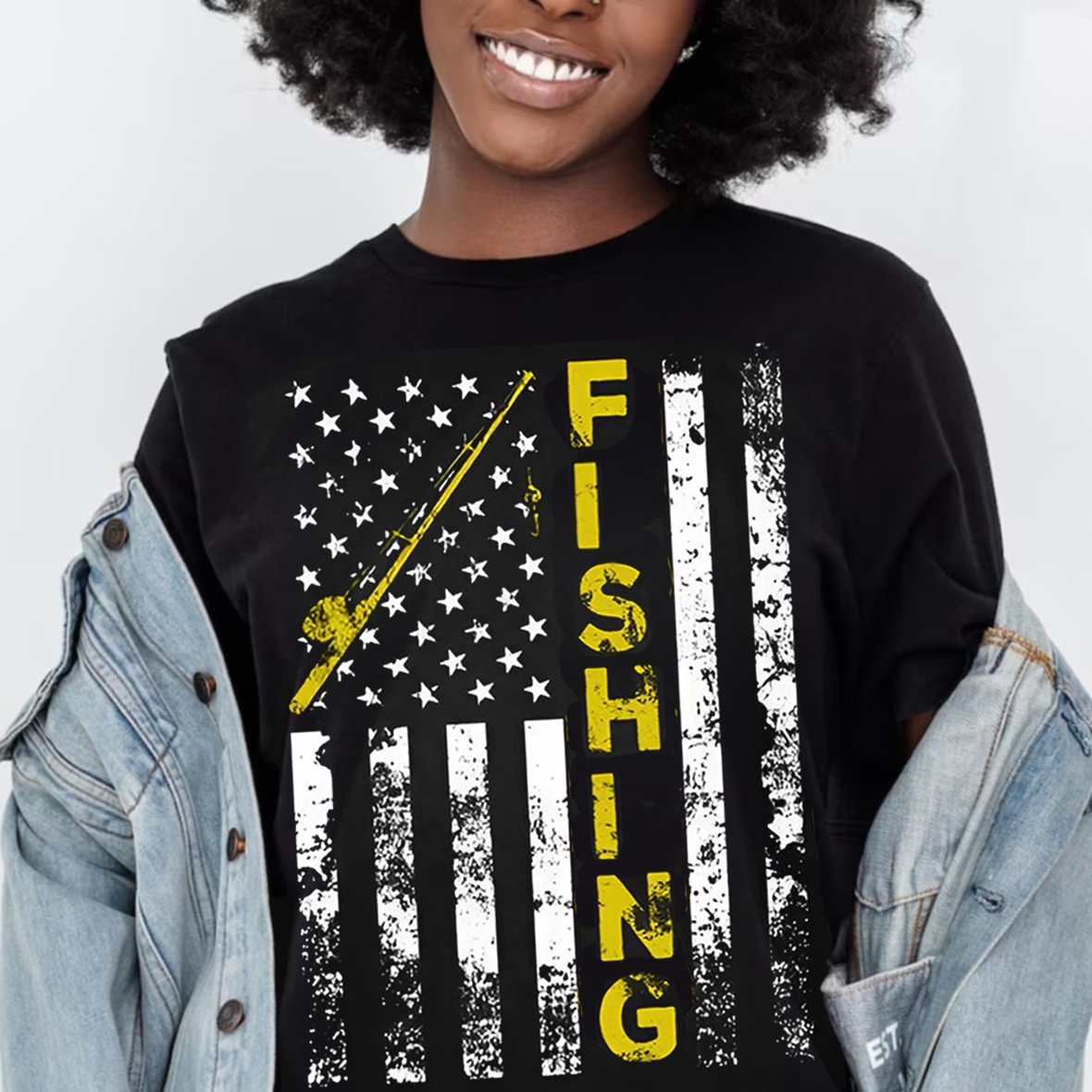 American Flag Fishing T-Shirt, Patriotic Fishing Tee, Gift For Fishing Lover