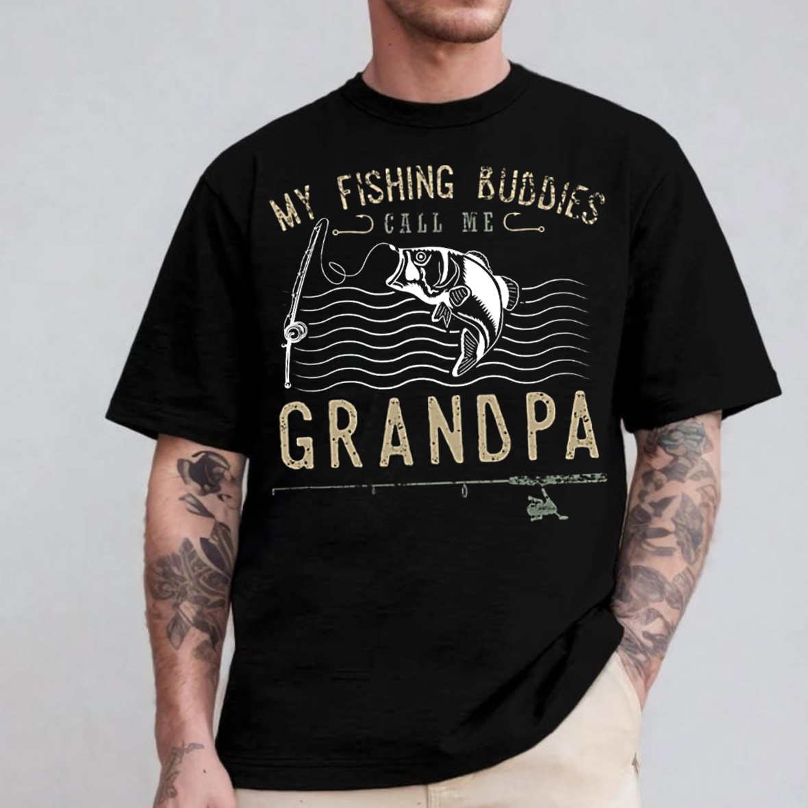 My Fishing Buddies Call Me Grandpa T-Shirt, Funny Grandpa Fishing Shirt, Best Fisherman Gift Tee