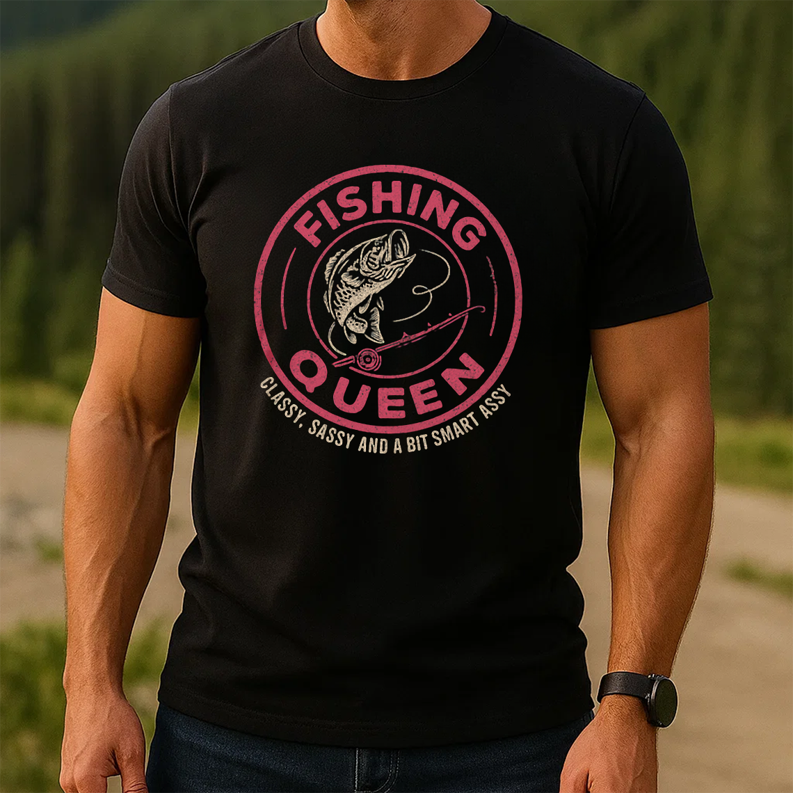 Fishing Queen T-Shirt, Funny Women Fishing Shirt, Classy Sassy Smart Assy Tee