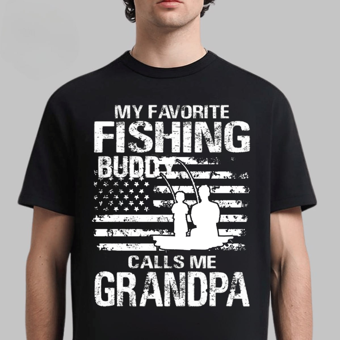 My Favorite Fishing Buddy Calls Me Grandpa T-Shirt, Funny Grandpa Fishing Shirt, Best Gift for Fisherman Grandpa