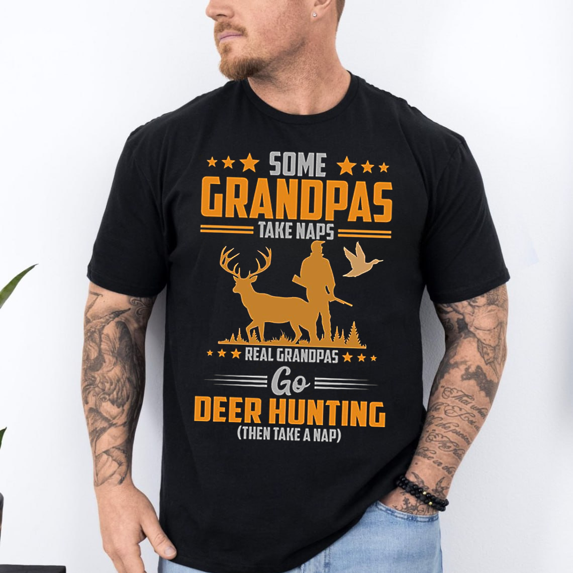 Grandpa Deer Hunting T-Shirt, Funny Hunting Shirt for Grandpas, Real Hunters Tee Gift