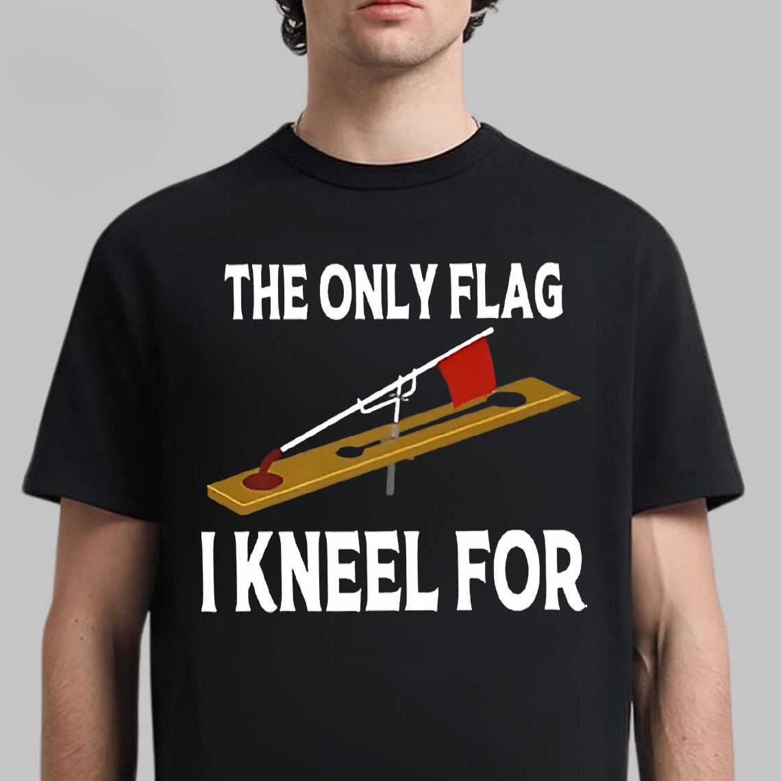 The Only Flag I Kneel For T-Shirt, Funny Ice Fishing Shirt, Gift For Fishing Lover