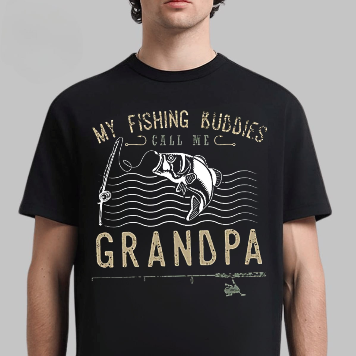 My Fishing Buddies Call Me Grandpa T-Shirt, Funny Grandpa Fishing Shirt, Best Fisherman Gift Tee