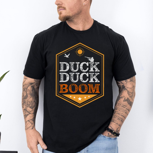 Duck Duck Boom T-Shirt, Funny Duck Hunting Shirt for Hunters, Waterfowl Hunting Graphic Tee