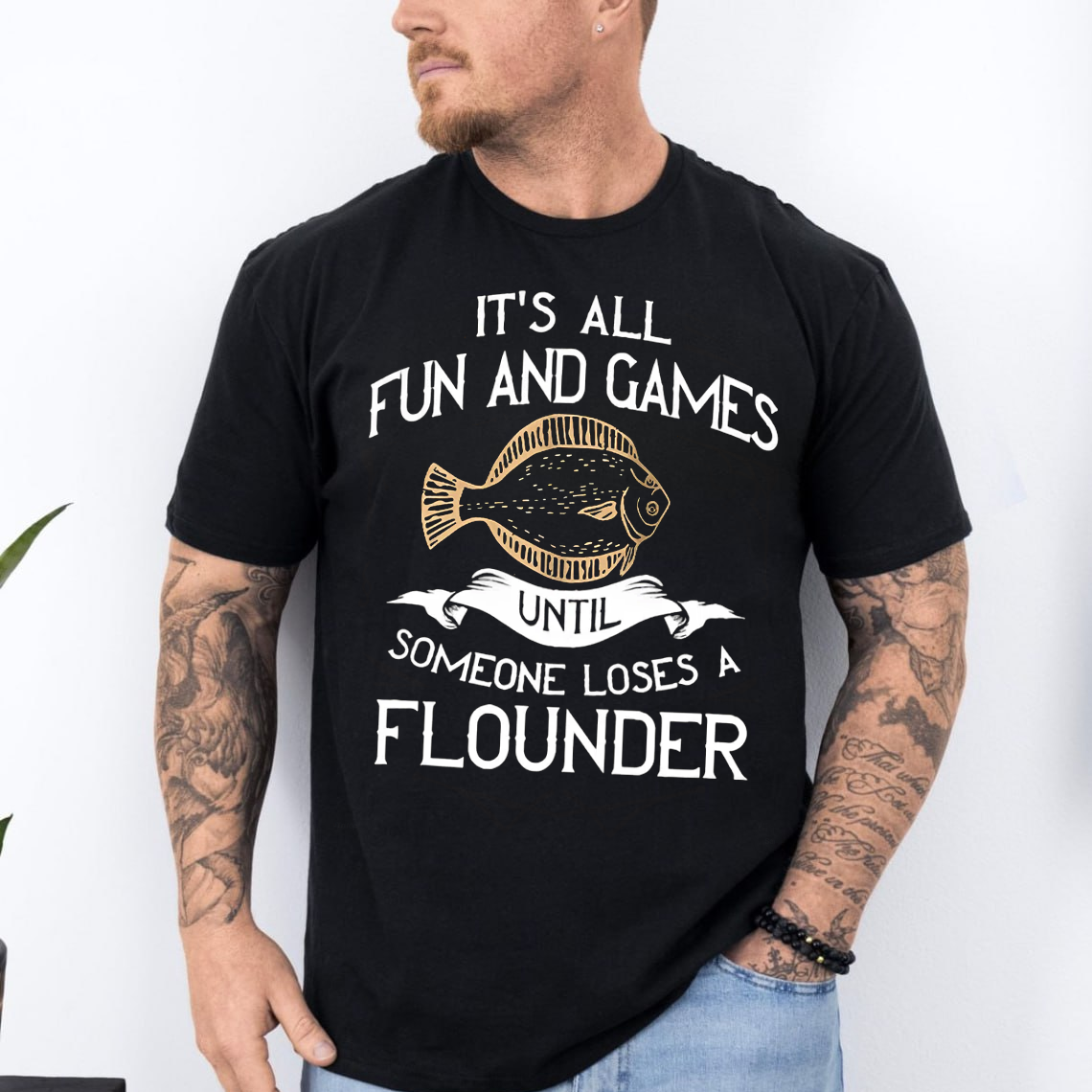 Funny Flounder Fishing T-Shirt, It’s All Fun and Games Until Someone Loses a Flounder Tee for Fishermen