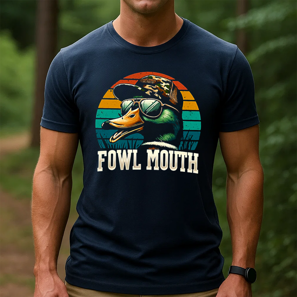 Fowl Mouth Duck Hunting T-Shirt, Funny Duck Hunter Graphic Tee, Waterfowl Hunting Shirt for Men