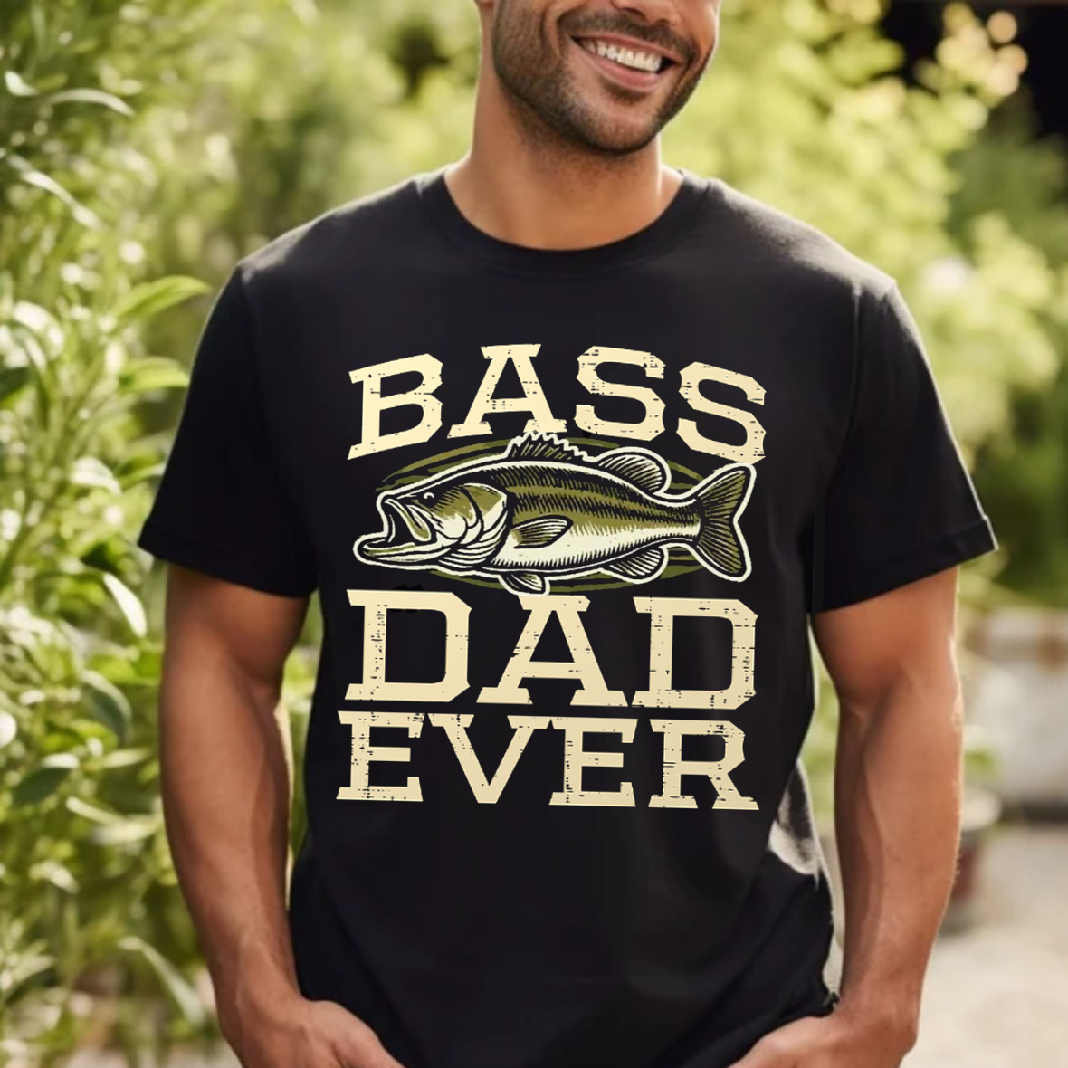Bass Dad Ever T-Shirt, Funny Fishing Dad Shirt, Best Fisherman Gift Tee