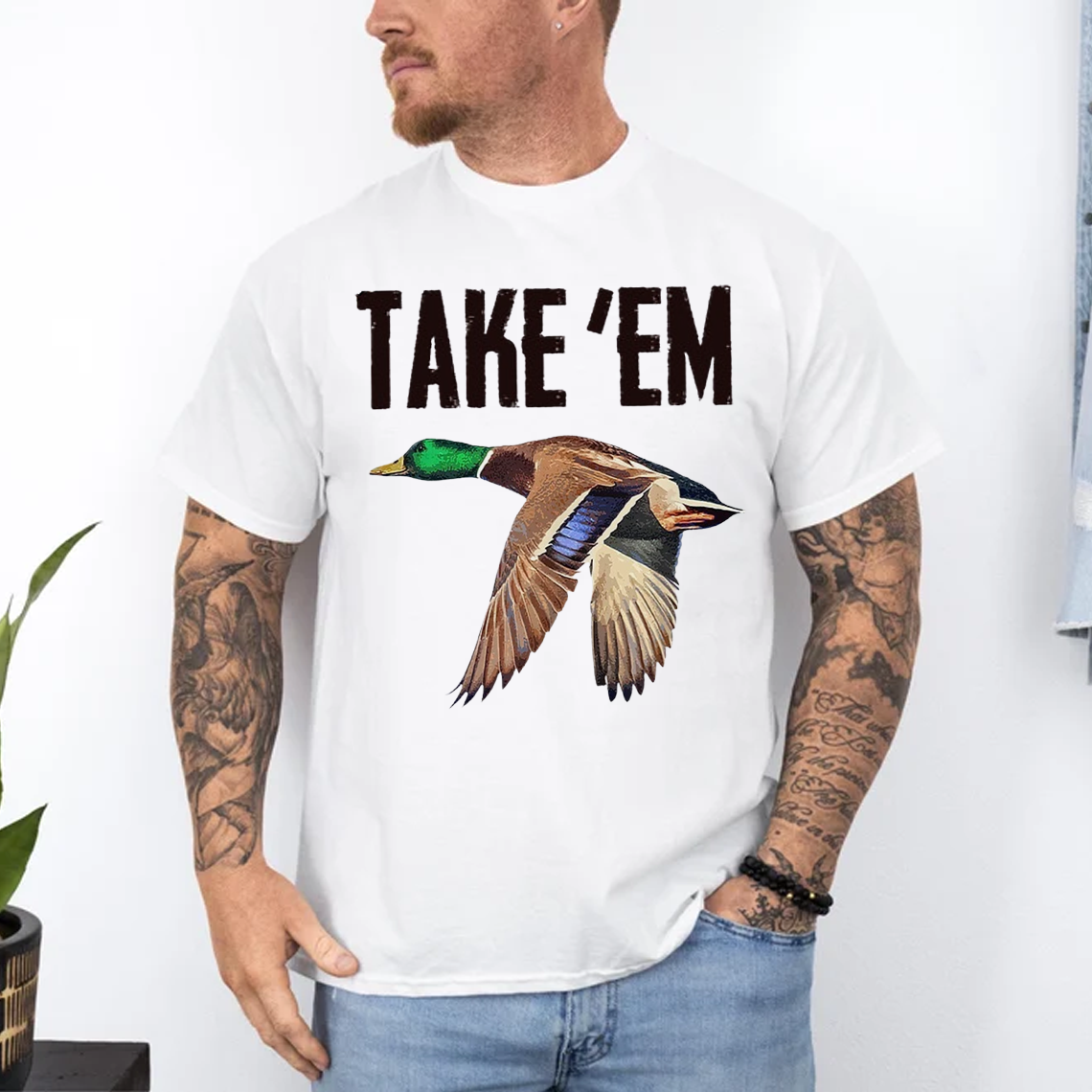 Take 'Em Duck Hunting T-Shirt, Waterfowl Hunting Shirt for Hunters, Funny Duck Hunting Gift