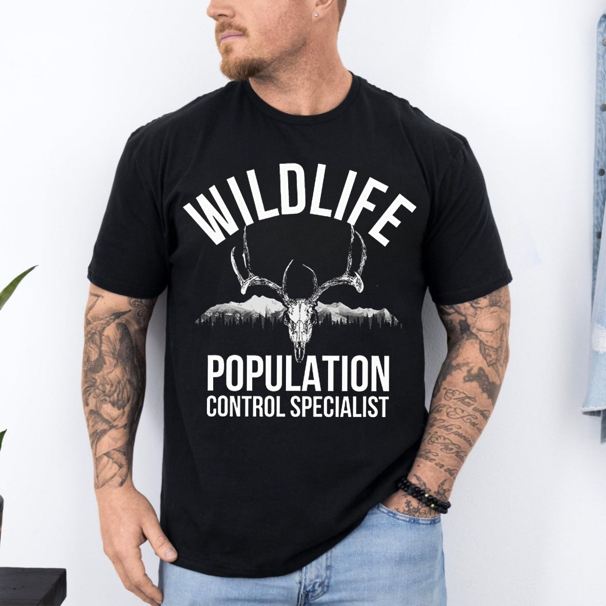 Wildlife Population Control Specialist T-Shirt, Funny Deer Hunting Shirt Gift for Hunters