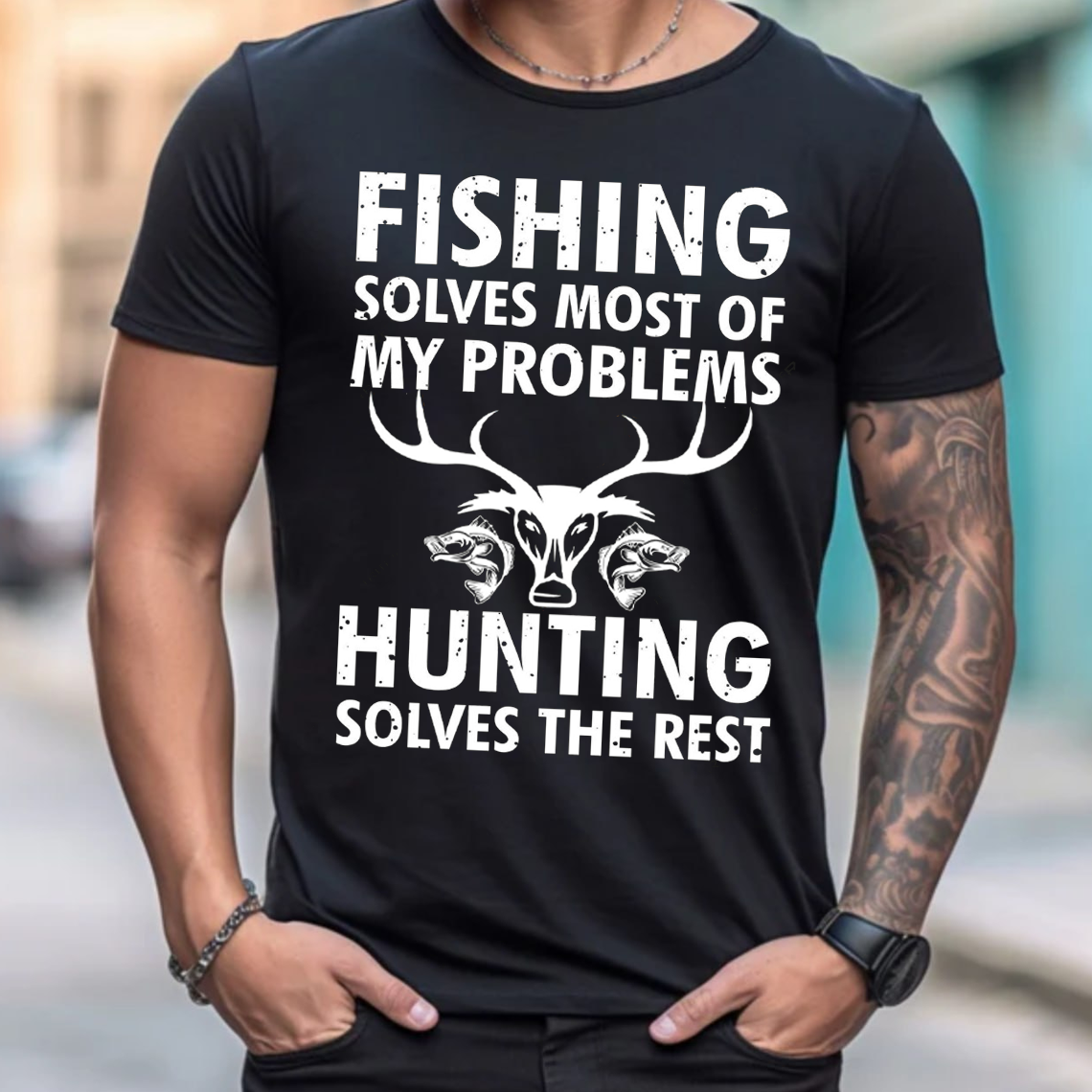 Fishing and Hunting T-Shirt, Funny Outdoors Shirt for Hunters, Gift For Hunting Lover