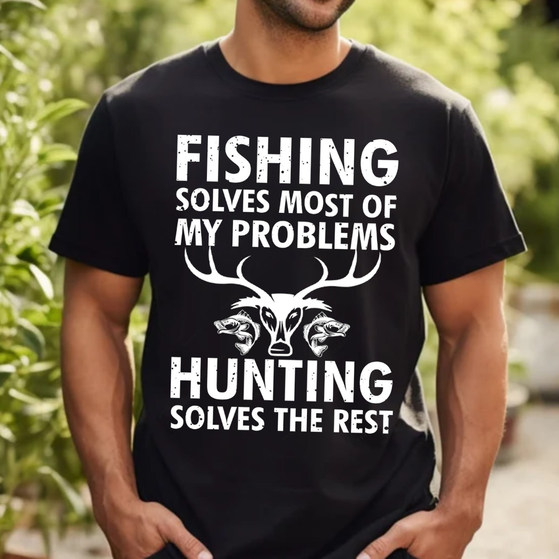 Fishing and Hunting T-Shirt, Funny Outdoors Shirt for Hunters, Gift For Hunting Lover