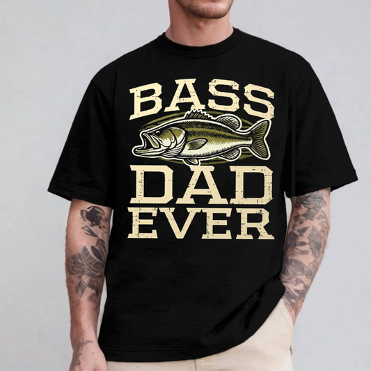 Bass Dad Ever T-Shirt, Funny Fishing Dad Shirt, Best Fisherman Gift Tee