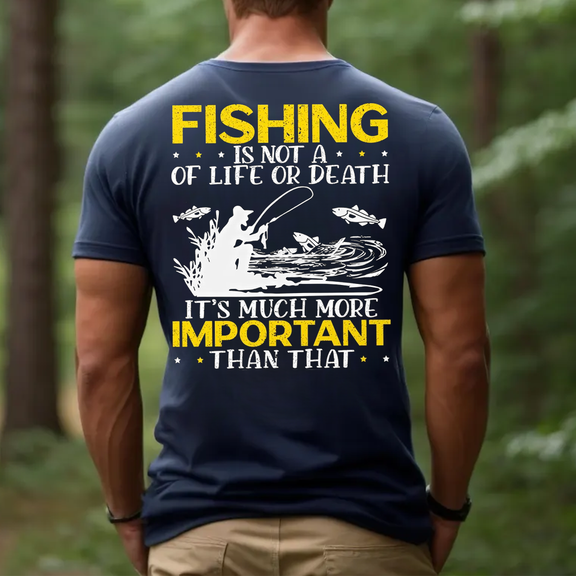 Fishing Is Not a Matter of Life or Death T-Shirt, Funny Fisherman Gift Tee for Men, Bass Fishing Shirt