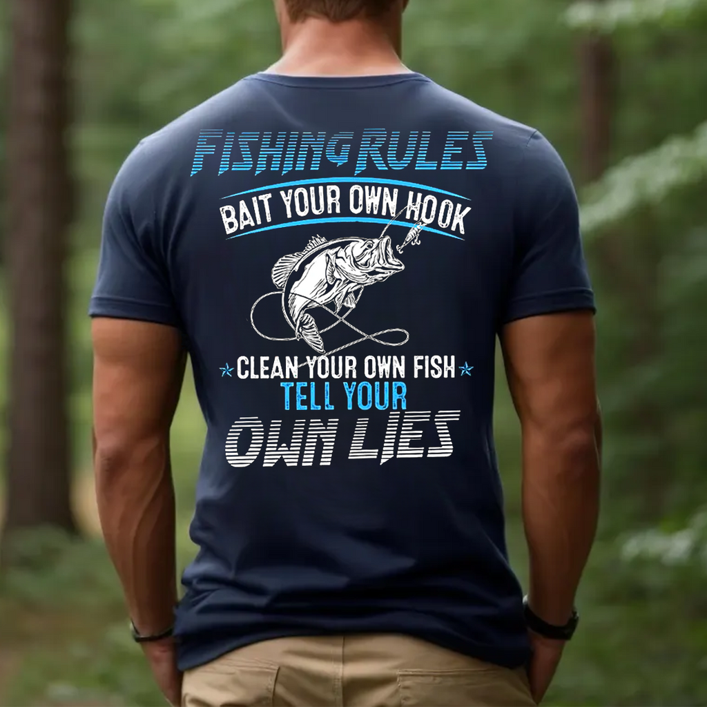 Fishing Rules T-Shirt, Funny Fishing Shirt for Men, Fisherman Gift Tee