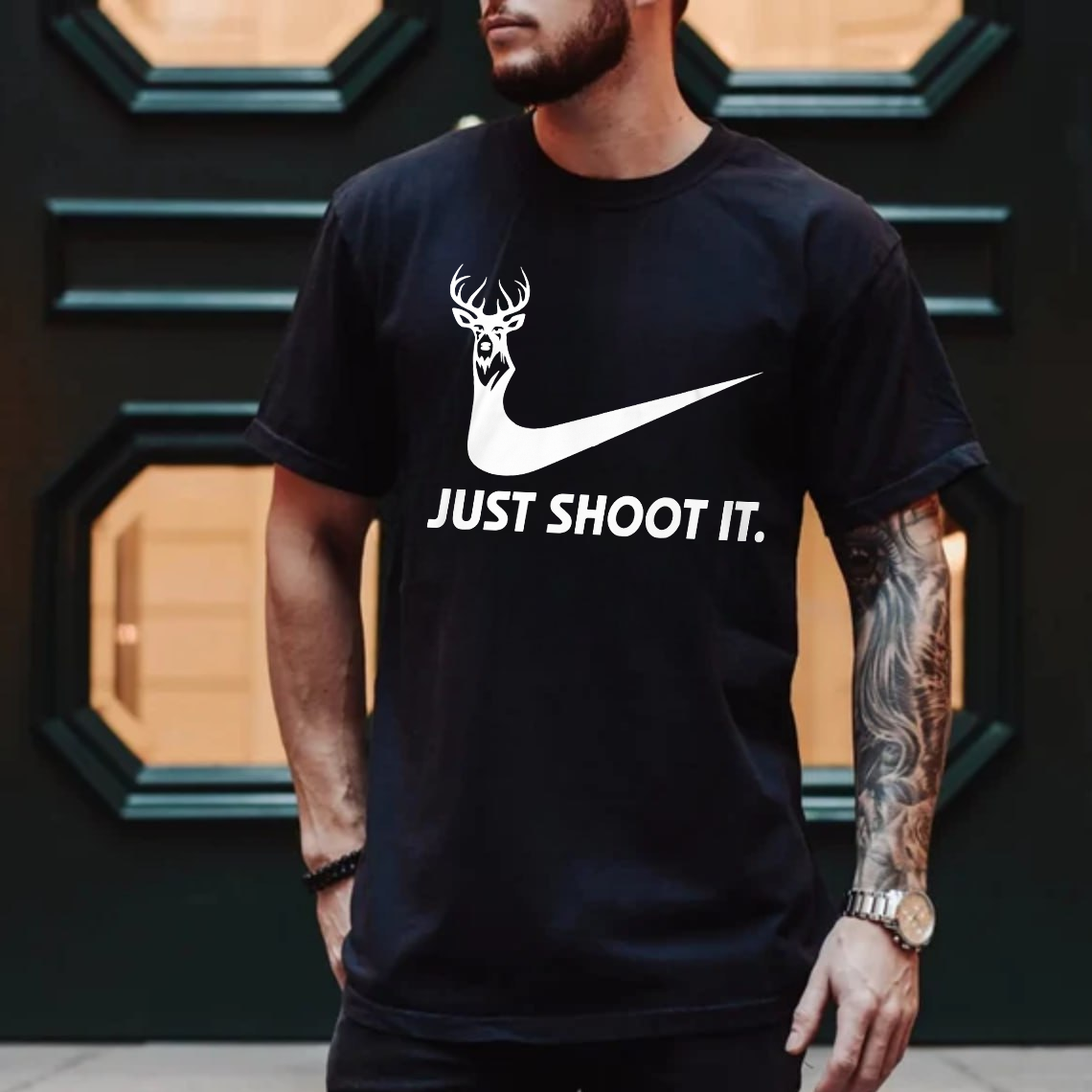 Just Shoot It Hunting T-Shirt, Funny Deer Hunter Graphic Tee, Buck Hunting Shirt Gift