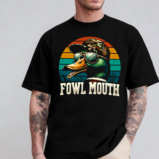 Fowl Mouth Duck Hunting T-Shirt, Funny Duck Hunter Graphic Tee, Waterfowl Hunting Shirt for Men