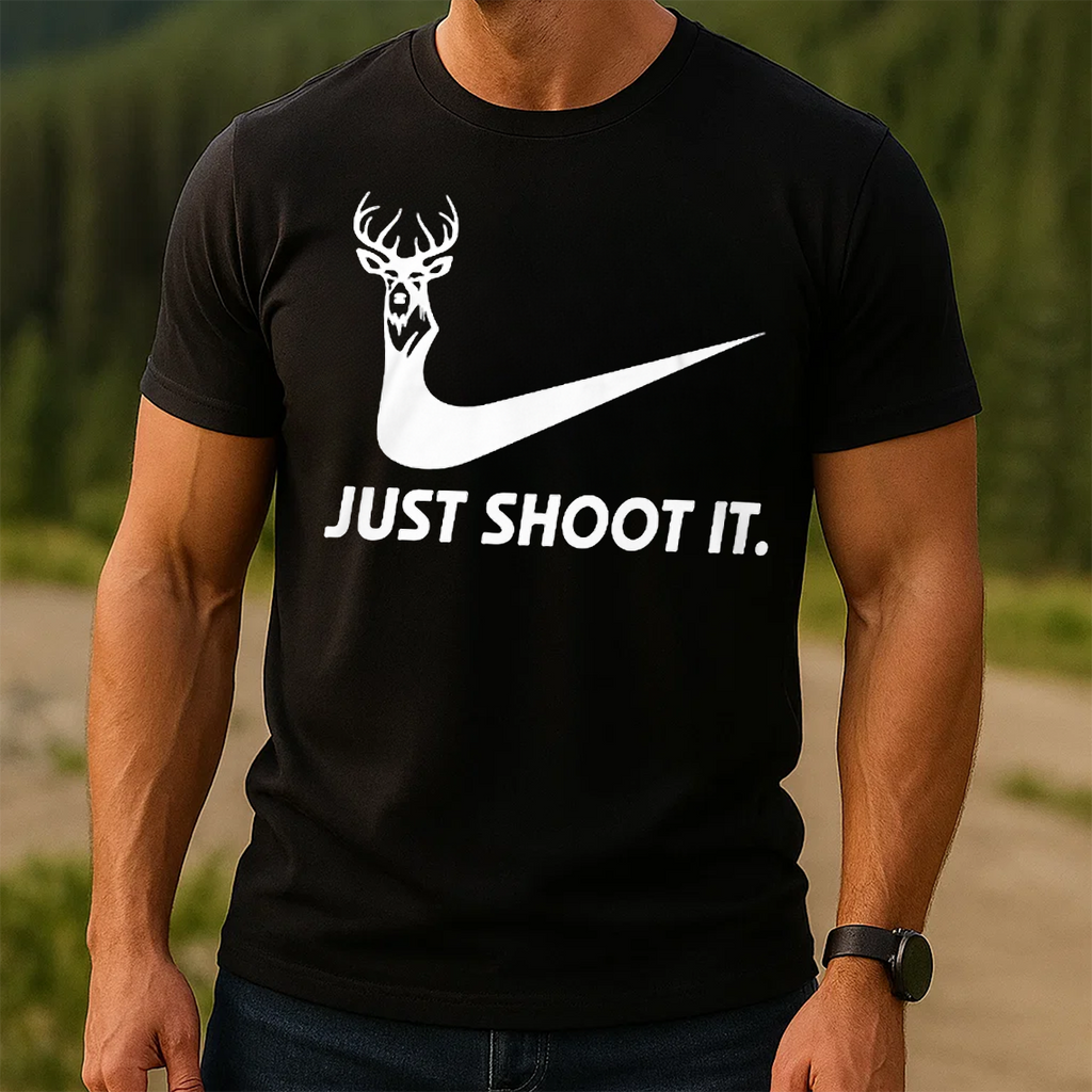 Just Shoot It Hunting T-Shirt, Funny Deer Hunter Graphic Tee, Buck Hunting Shirt Gift