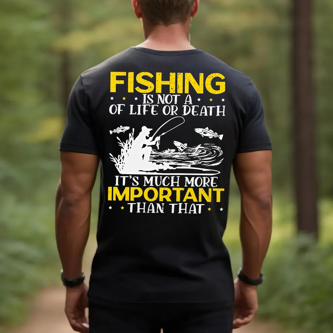 Fishing Is Not a Matter of Life or Death T-Shirt, Funny Fisherman Gift Tee for Men, Bass Fishing Shirt