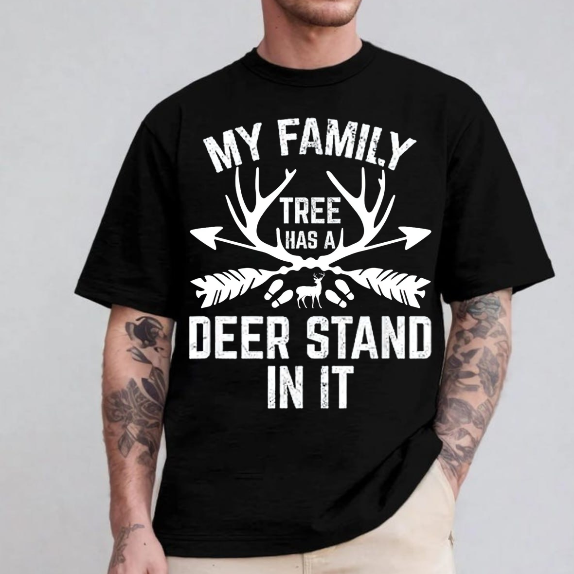 My Family Tree Has a Deer Stand T-Shirt, Funny Hunting Shirt, Outdoor Hunter Tee