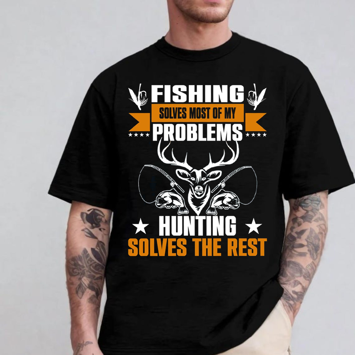 Fishing and Hunting T-Shirt, Funny Outdoor Sportsman Graphic Tee, Fisherman Hunter Gift Shirt