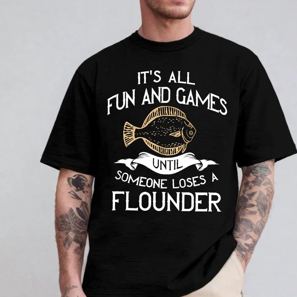 Funny Flounder Fishing T-Shirt, It’s All Fun and Games Until Someone Loses a Flounder Tee for Fishermen