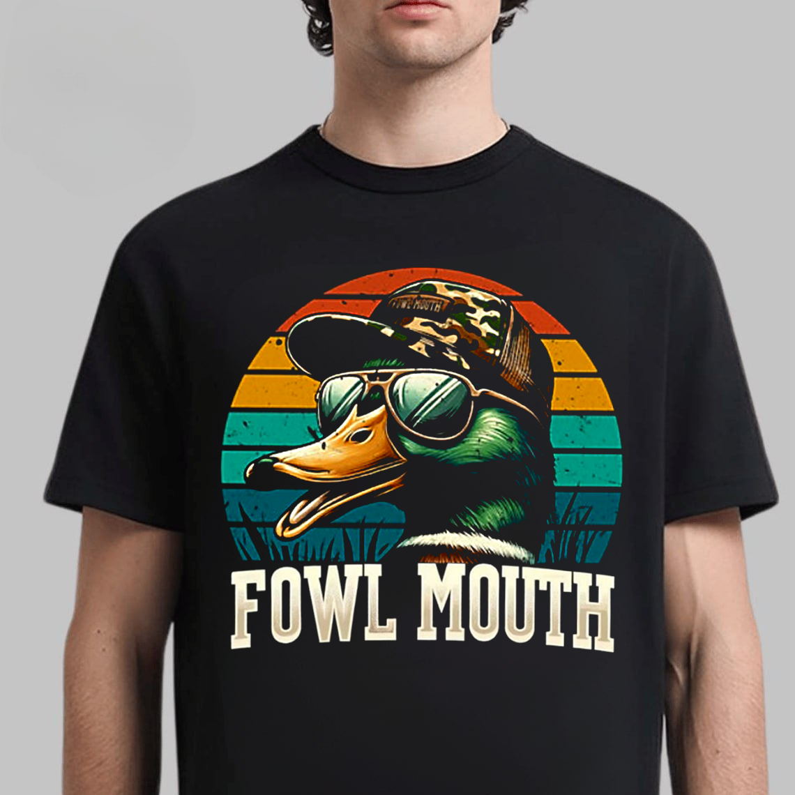 Fowl Mouth Duck Hunting T-Shirt, Funny Duck Hunter Graphic Tee, Waterfowl Hunting Shirt for Men