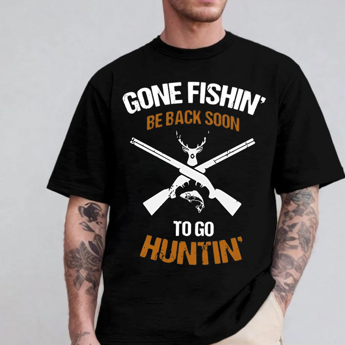 Gone Fishin’ Hunting Shirt, Funny Fishing and Hunting T-Shirt, Gift For Huning Lover