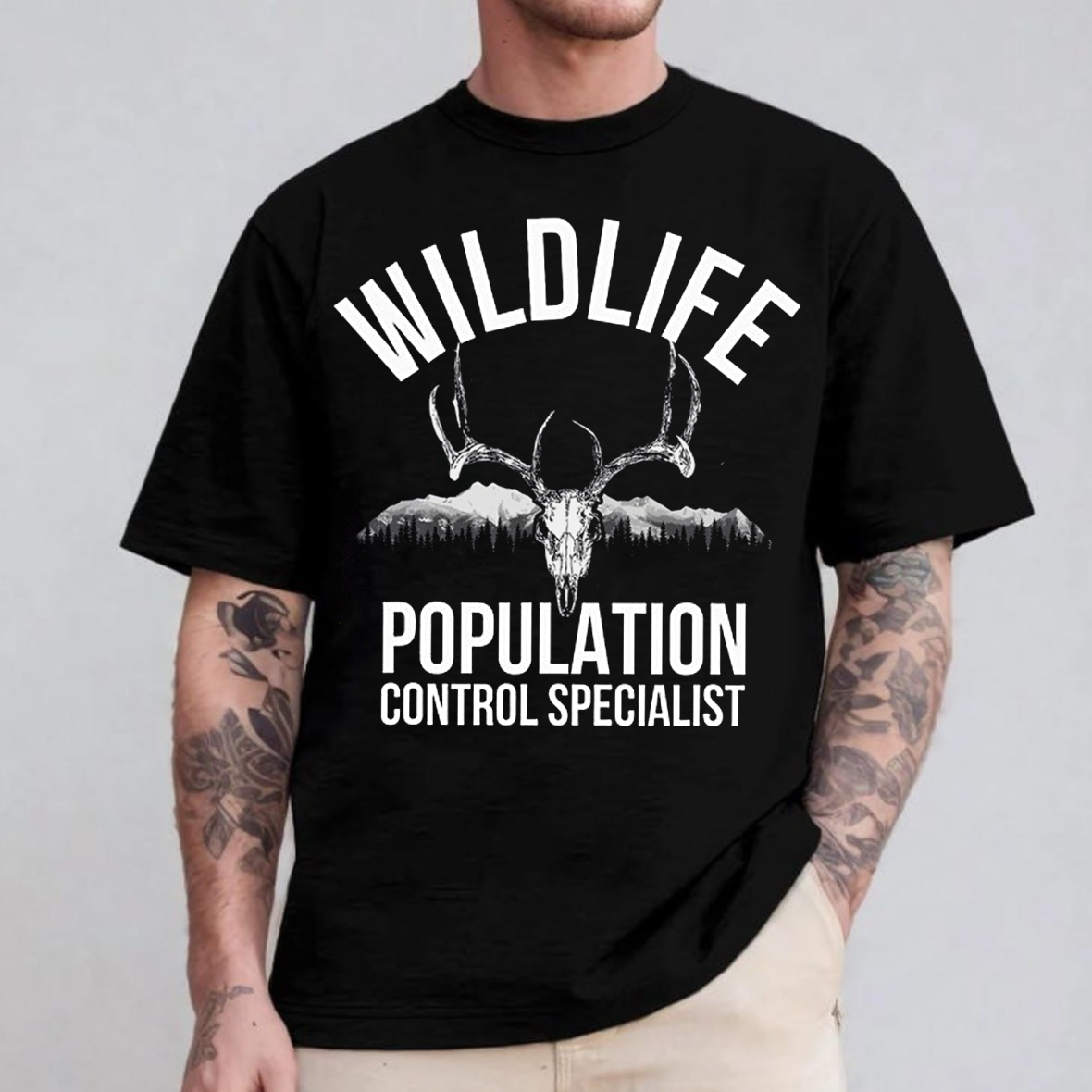 Wildlife Population Control Specialist T-Shirt, Funny Deer Hunting Shirt Gift for Hunters