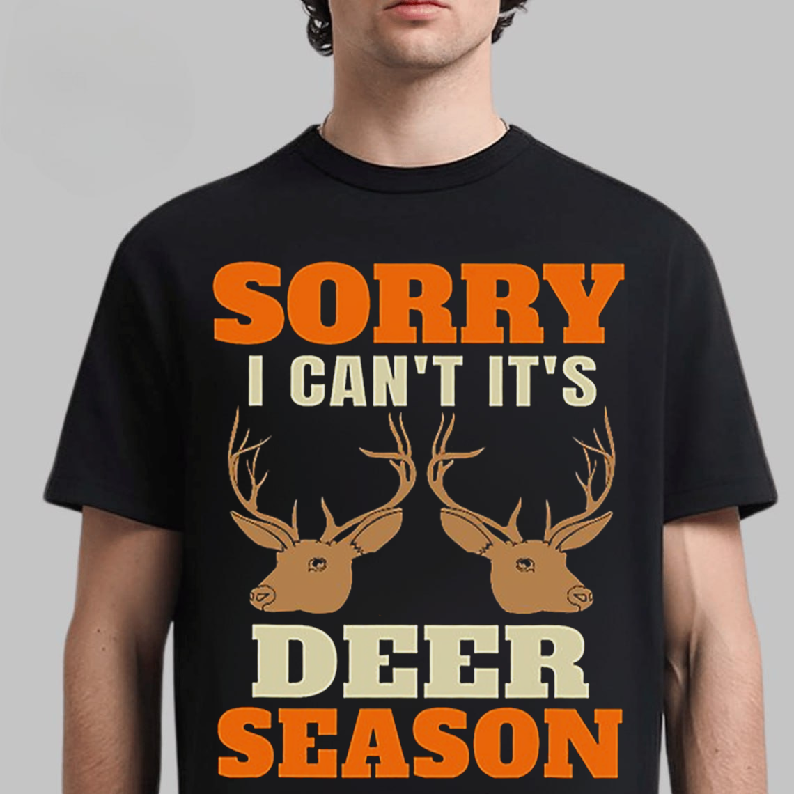 Sorry I Can’t It’s Deer Season T-Shirt, Funny Hunting Shirt for Hunters, Buck Deer Antlers Graphic Tee
