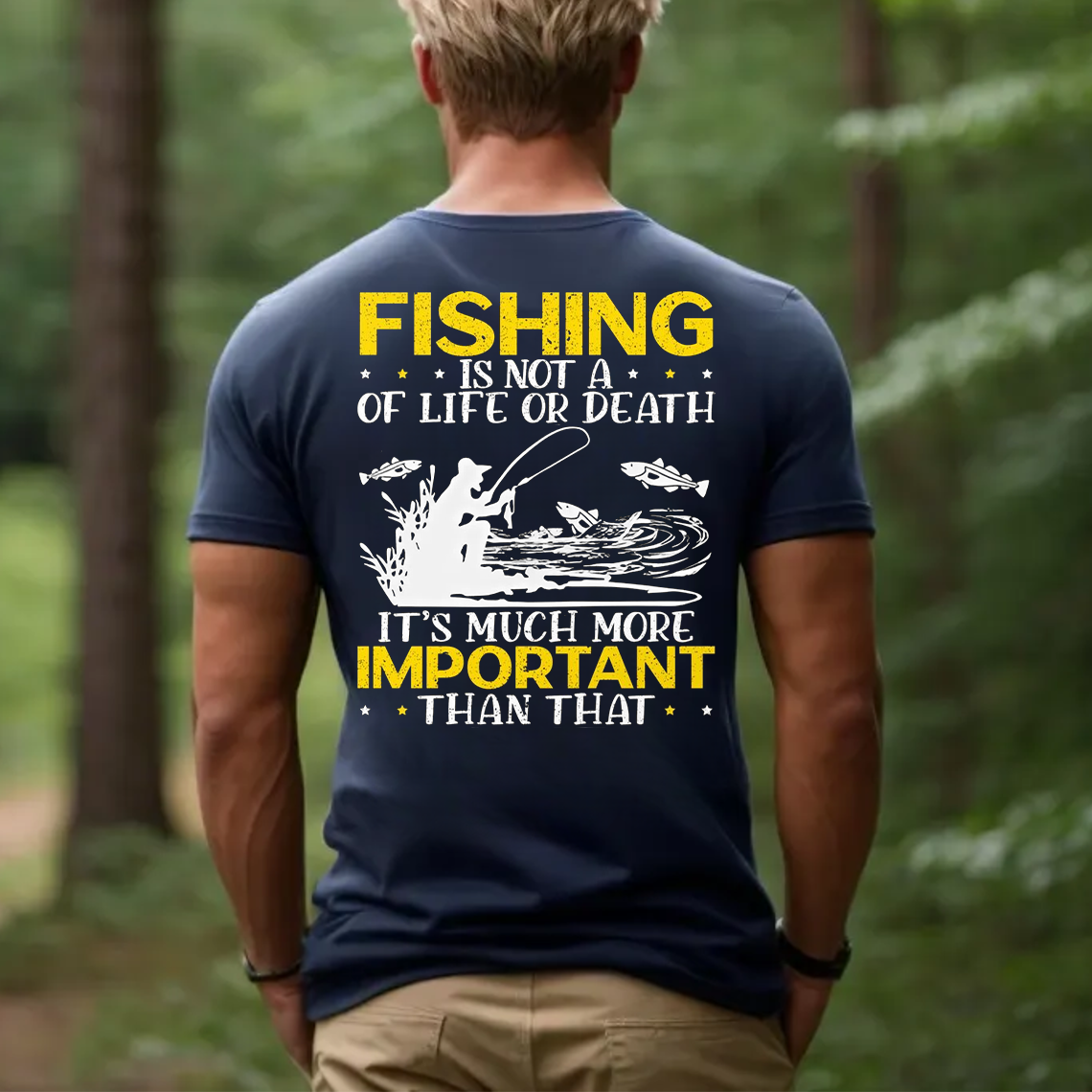 Fishing Is Not a Matter of Life or Death T-Shirt, Funny Fisherman Gift Tee for Men, Bass Fishing Shirt