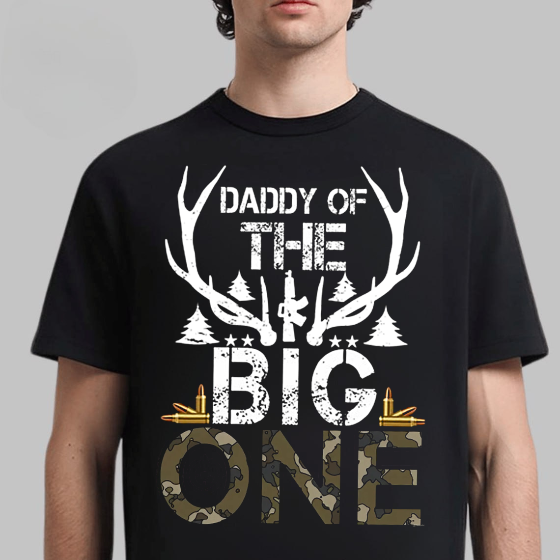 Daddy of The Big One Hunting T-Shirt, Funny Deer Hunting Shirt for Dad, Buck Hunter Gift Tee